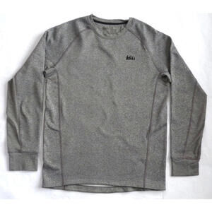 REI Shirt Mens Medium Heavyweight Compression Pullover Long Sleeve Shirt Gray
